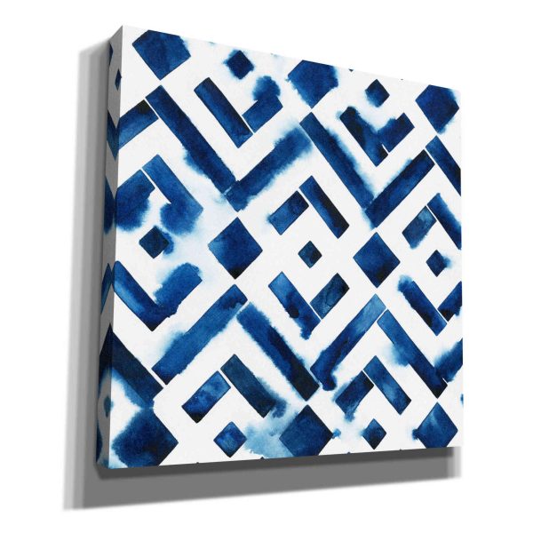 Cobalt Watercolor Tiles II  by Grace Popp, Canvas Wall Glass on Sale