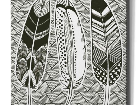 Geo Feathers I Zentangle  by Sara Zieve Miller, Canvas Wall Art Fashion