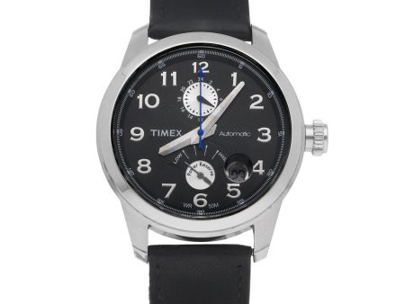 Reloj Timex para caballero en acero inoxidable correa piel. Supply