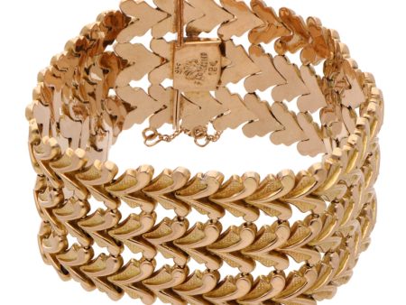 Brazalete eslabón articulado en oro amarillo 18 kilates. Online