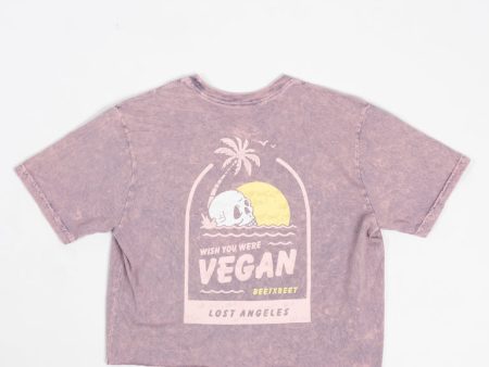 Wish You Were Vegan Crop Tee Discount