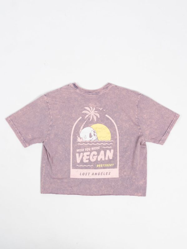 Wish You Were Vegan Crop Tee Discount