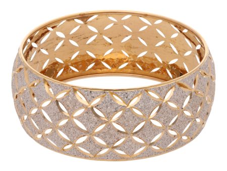 Brazalete calado platinado en oro amarillo 18 kilates. Online