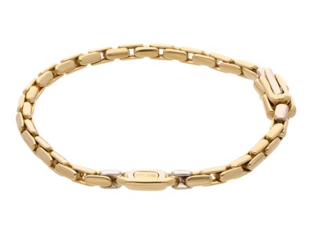 Pulsera hechura italiana en oro dos tonos 18 kilates. Discount