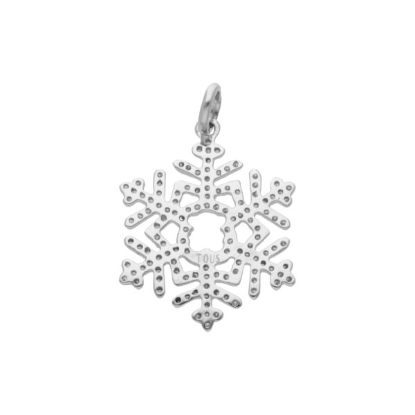 Dije estilizado motivo copo de nieve con diamantes firma Tous en oro blanco 18 kilates. Discount