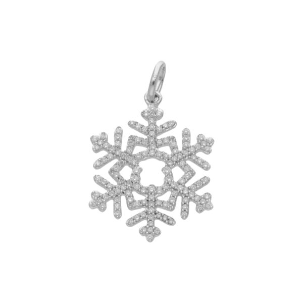 Dije estilizado motivo copo de nieve con diamantes firma Tous en oro blanco 18 kilates. Discount