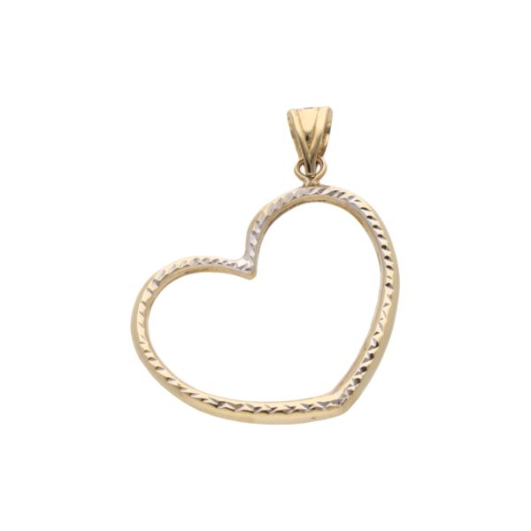 Dije hechura especial motivo corazón en oro amarillo de 14 kilates. Online Sale