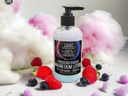 “Magnesium Body Lotion  - {Unicorn Farts) Cotton Candy + Goji + Blueberry 6oz Online now