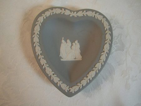 Wedgwood Gray Jasperware Heart Tray signed Master Craftsman Mike Hughes 1994 HTF Online