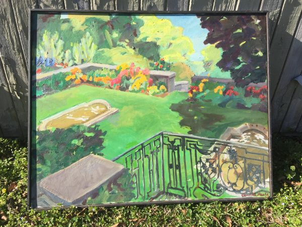 Dumbarton Oaks Garden Painting by Caroline Heald - the Fountain Terrace For Cheap