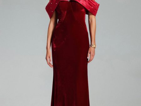 Bali Off Shoulder Velvet Maxi Dress on Sale