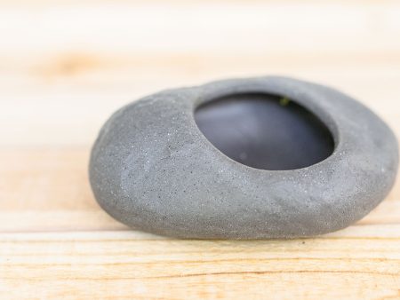 Gray Ceramic Stone Tillandsia Air Plant Holder [Single Stone] Supply